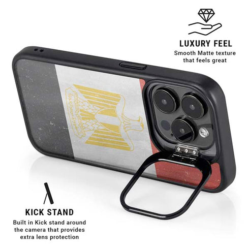 Egypt Flag Distressed iPhone 14 Pro Kickstand Case